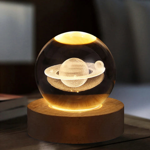 Lampe boule de cristal galaxie 3D