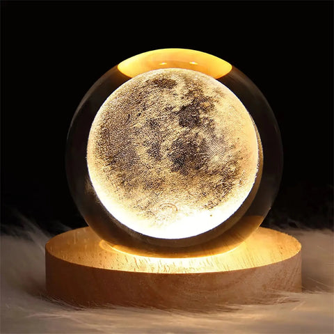 Lampe boule de cristal galaxie 3D