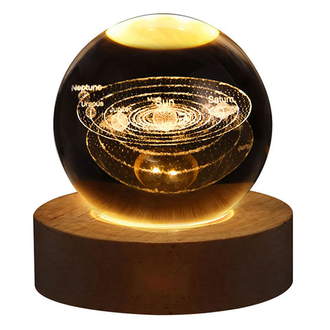 Lampe boule de cristal galaxie 3D