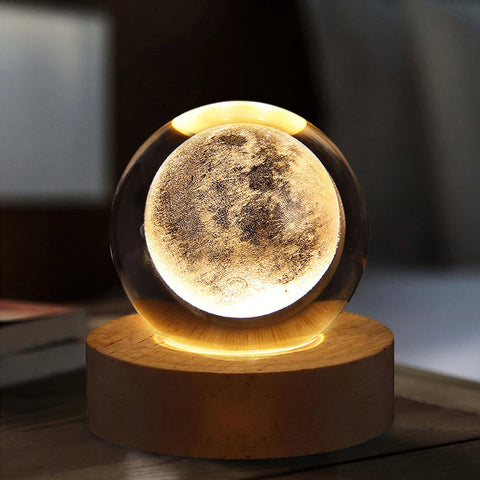 Lampe boule de cristal galaxie 3D